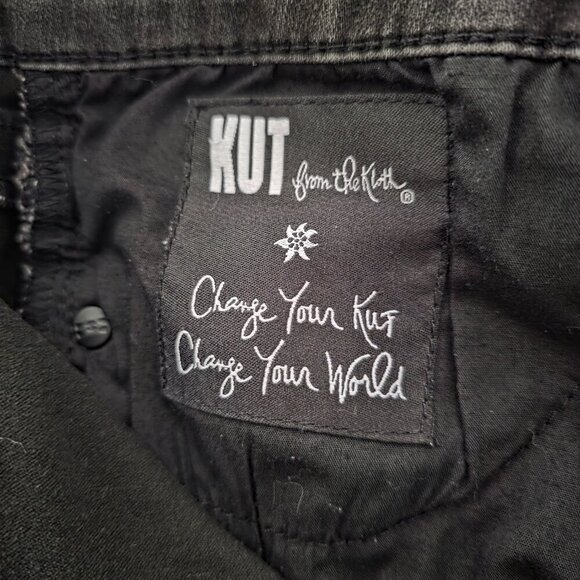 Kut From the Kloth Woman's Straight Leg Jeans Black 12p - Picture 5 of 9